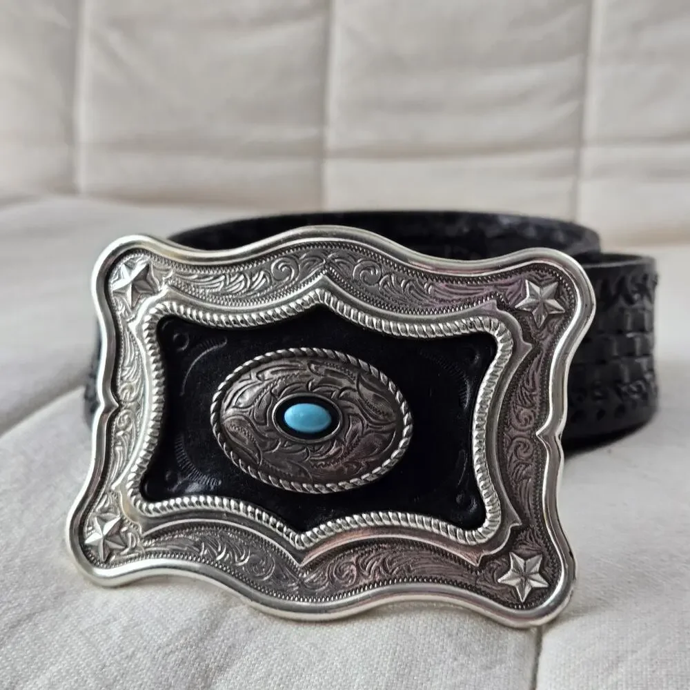 Southwestern Style Cowboy Buckle Belt By Ivan‎